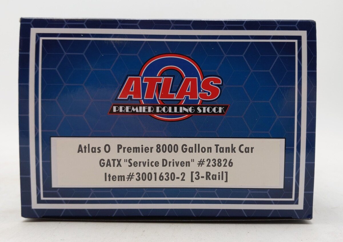 Atlas 3001630-2 O Gauge GATX Premier 8000 Gallon Tank Car #23826 (3 Rail) LN/Box