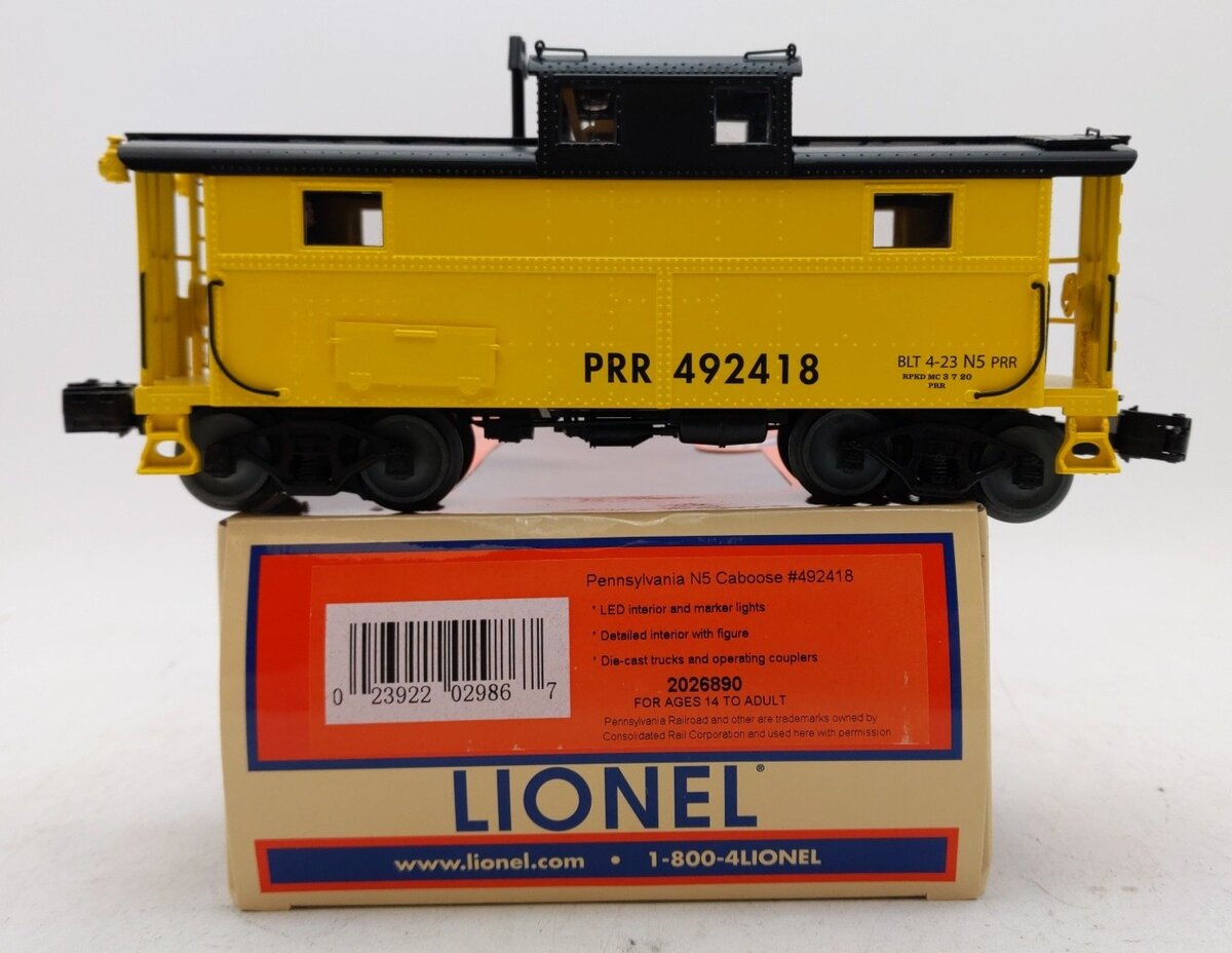 Lionel 2026890 O Gauge Pennsylvania N5 Caboose #492418 LN/Box