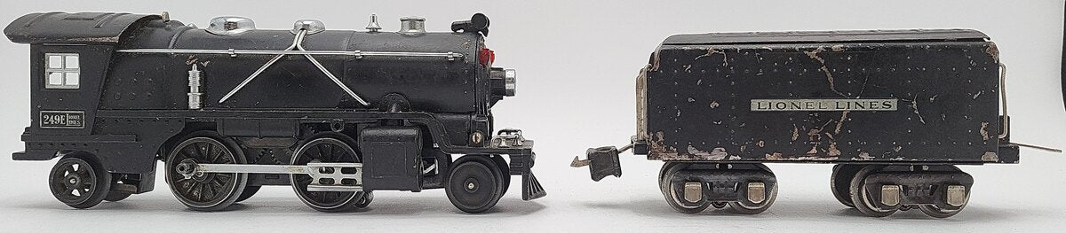 Lionel 249E Vintage O 2-4-2 Tinplate Steam Locomotive w/ 265W Tender VG