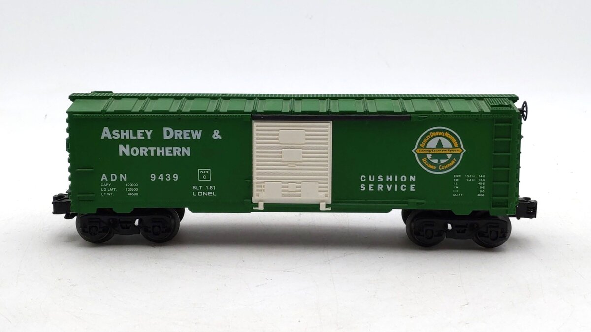 Lionel 6-9439 O Gauge Ashley Drew & Northern Boxcar EX