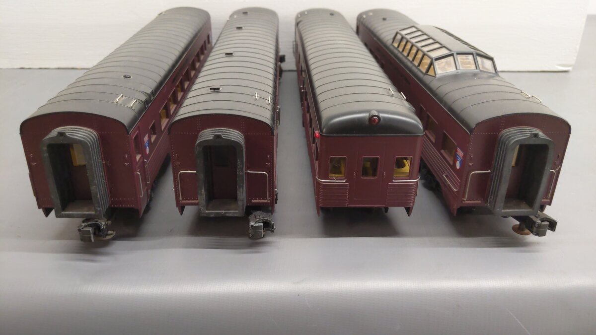 MTH 30-6730 O Canadian Pacific RailKing 60' Streamlined Passenger Set (Set of 4) EX
