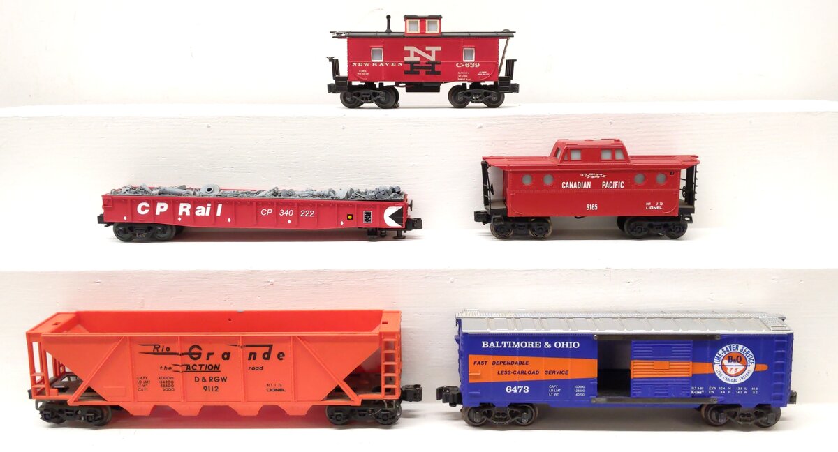 K-Line & Other O Assorted Freight Cars: K-6473, 6-9112, 6-9165, 30-7009 [5]