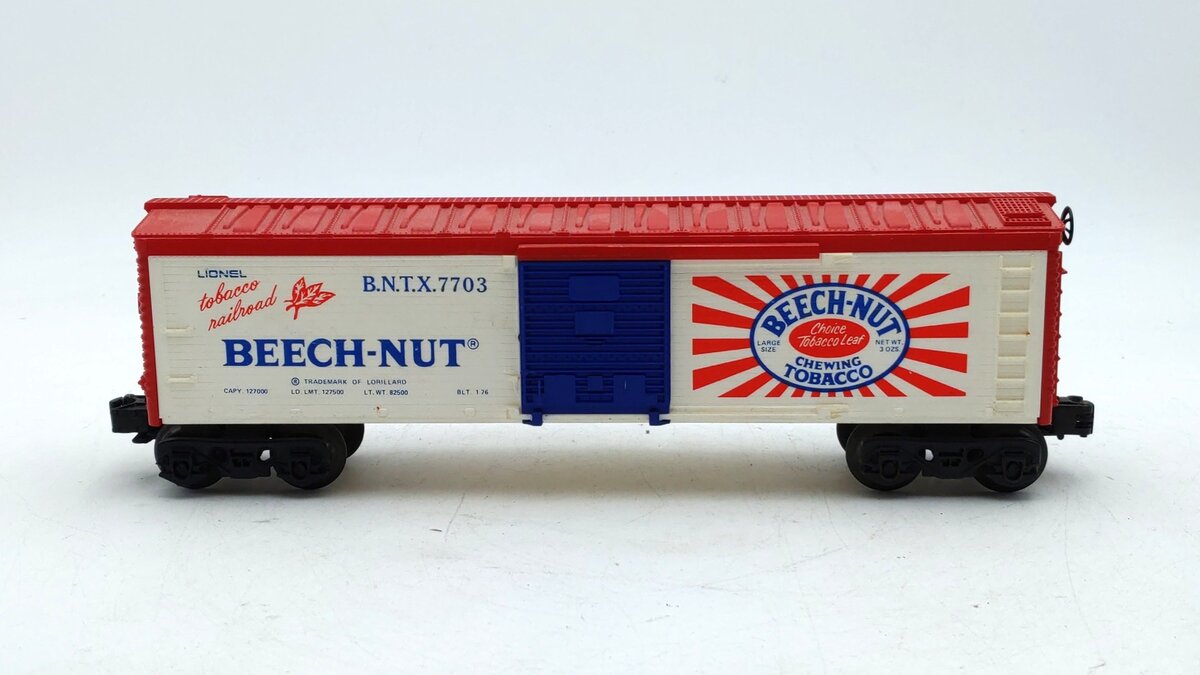 Lionel 6-7703 O Gauge Beechnut Billboard Reefer Car VG