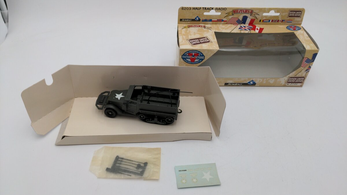Solido 6203 1:50 Scale Military 2 Half Track Radio Model Limited Edition No.7739 EX/Box