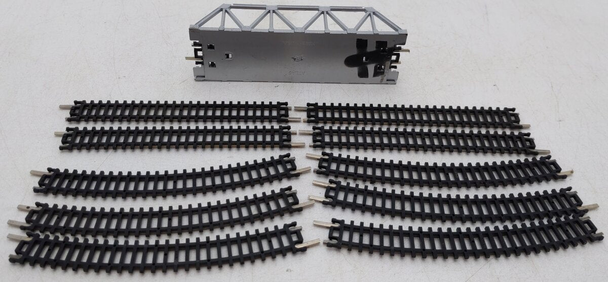 Bachmann & Atlas N Scale Straight & Curved Track Sections w/ Bridge [11] EX