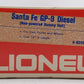 Lionel 6-8255 O Gauge Santa Fe GP-9 Dummy Diesel Locomotive EX/Box