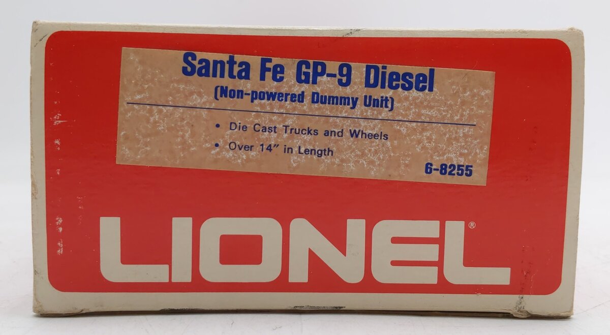 Lionel 6-8255 O Gauge Santa Fe GP-9 Dummy Diesel Locomotive EX/Box