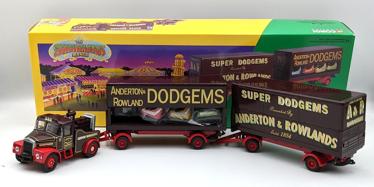 Corgi 15901 1:50 AEC Closed Pole Truck & Dodgem Trailer Set MT/Box