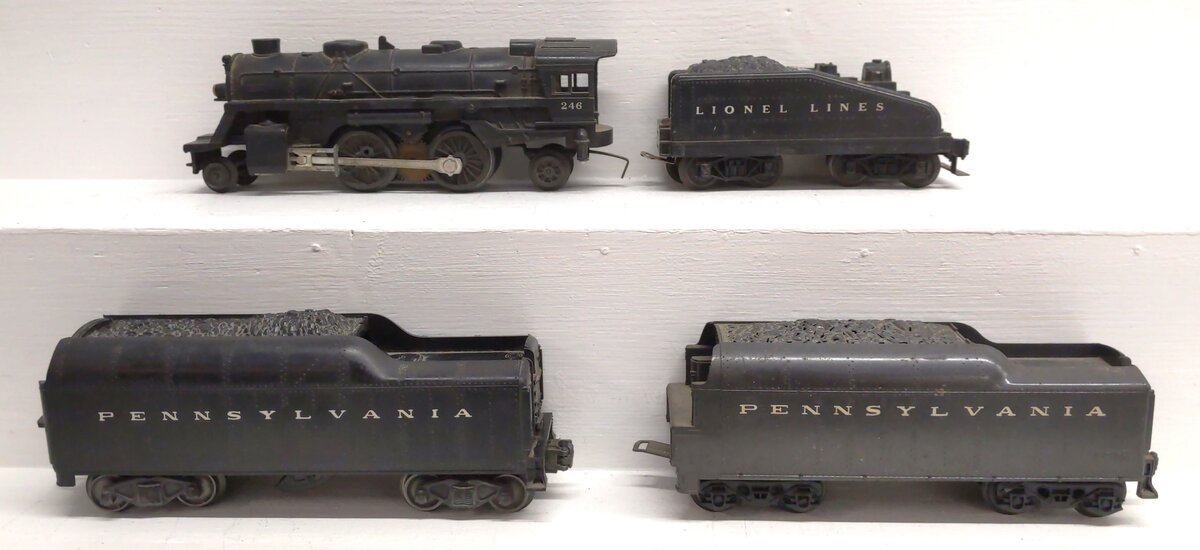 Lionel O Vintage/MPC Steam Locomotive & Tenders: 246, 2046W [4] VG
