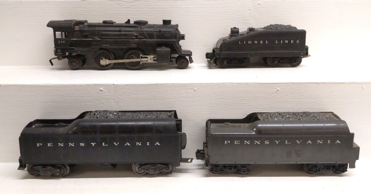 Lionel O Vintage/MPC Steam Locomotive & Tenders: 246, 2046W [4] VG