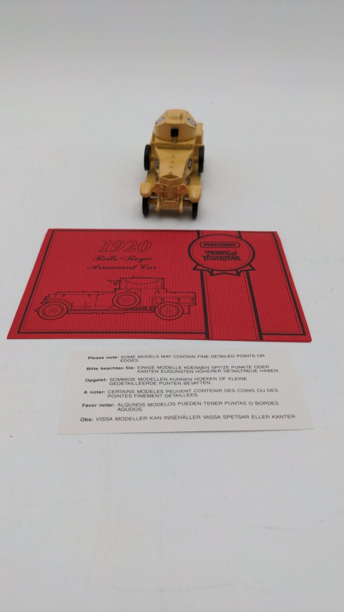 Matchbox YS-38 1920 1:43 Scale Rolls Royce Armored Car Diecast Limited Edition LN/Box