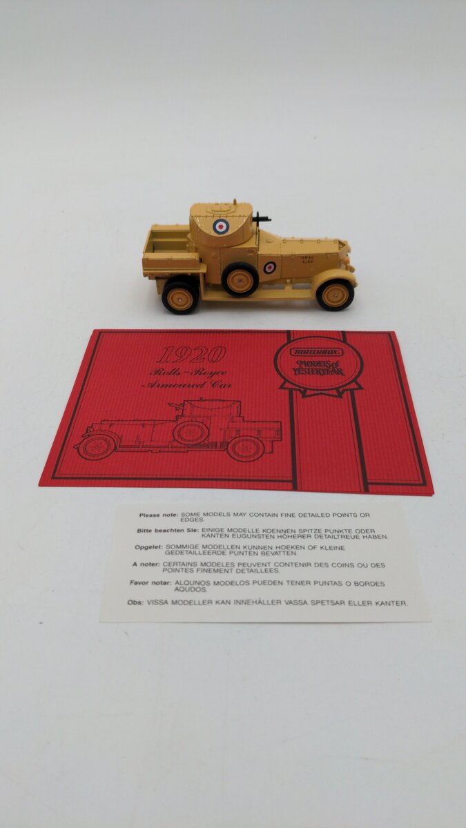 Matchbox YS-38 1920 1:43 Scale Rolls Royce Armored Car Diecast Limited Edition LN/Box