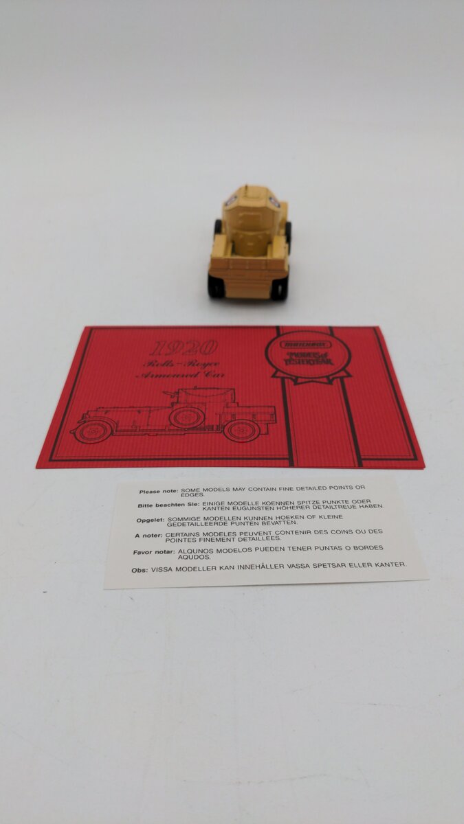 Matchbox YS-38 1920 1:43 Scale Rolls Royce Armored Car Diecast Limited Edition LN/Box