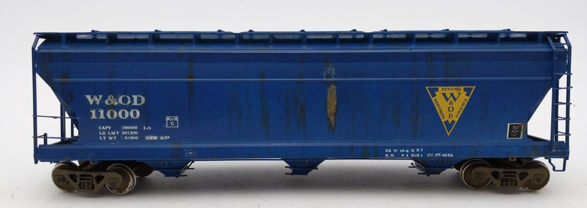 S Scale W&OD Weathered 3 Bay Hopper #11000 EX