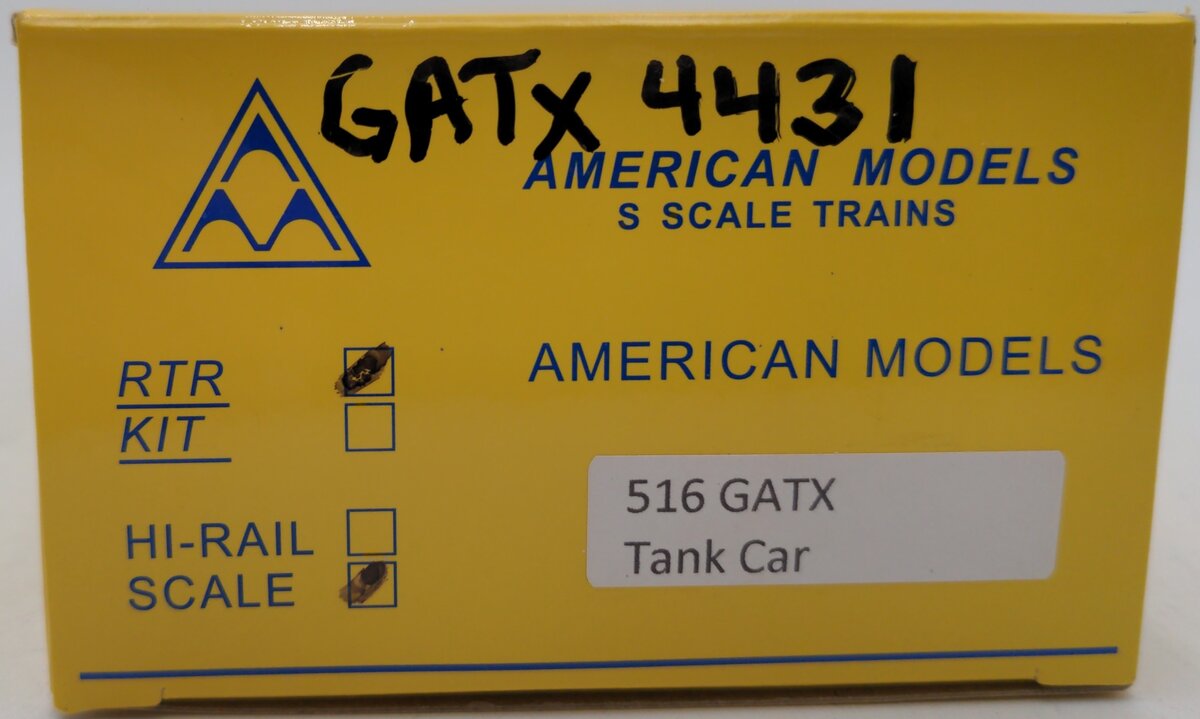 American Models 516-03 S Scale GATX Tank Car (Scale) EX/Box