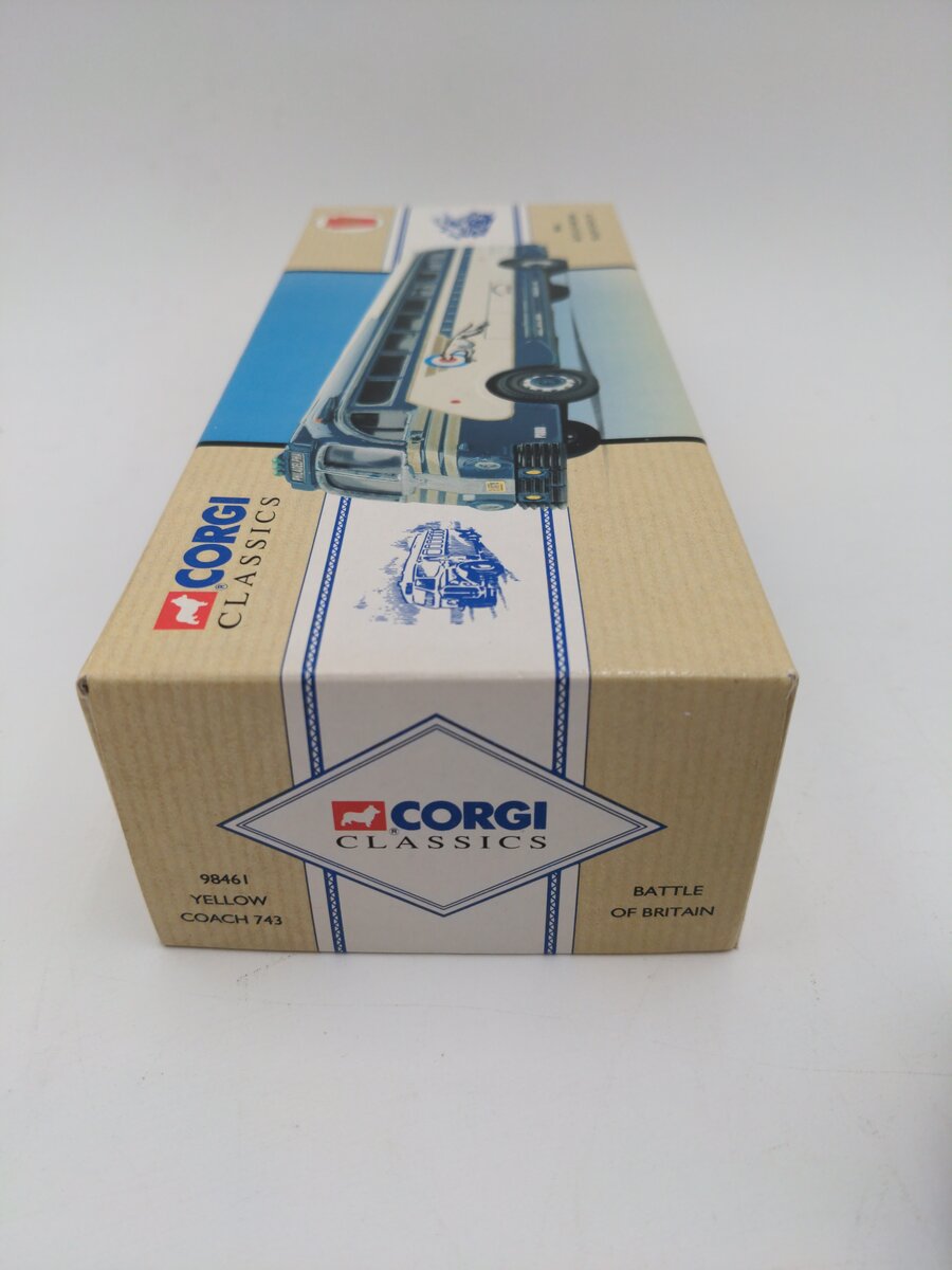 Corgi 98461 1:50 1994 Battle of Britain Yellow Coach Philadelphia Bus Lines #743 EX/Box