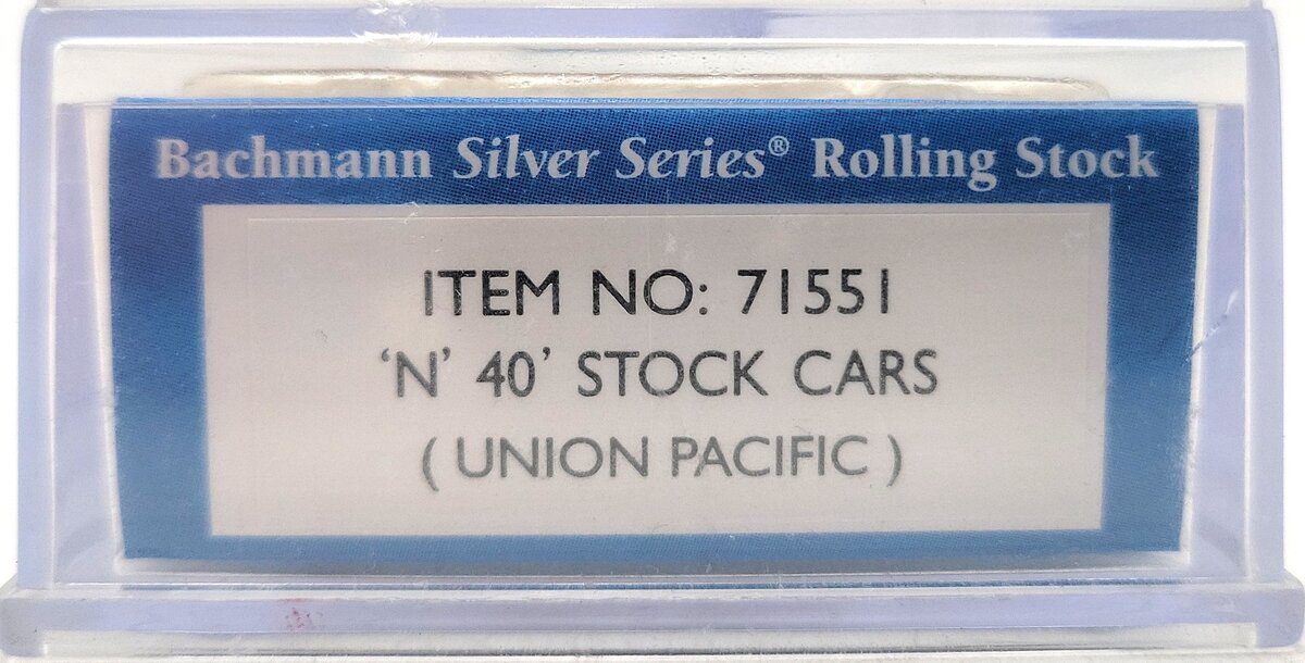 Bachmann 71551 N Scale Union Pacific 40' Stock Car #47747 LN/Box