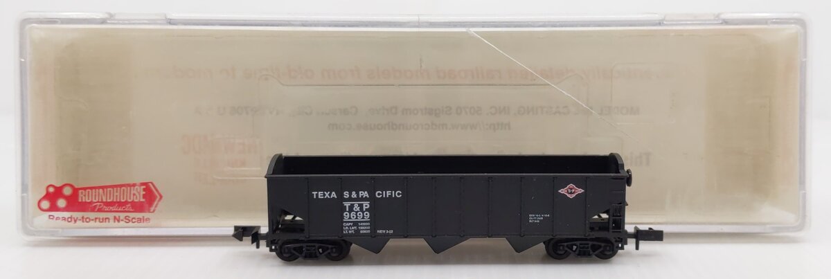 Roundhouse 86601 N Scale T&P 3-Bay Ribbed Hopper #9699 NIB