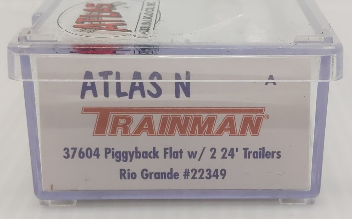 Atlas 37604A N Scale D&RGW 50' Flatcar w/2 Trailers #22349