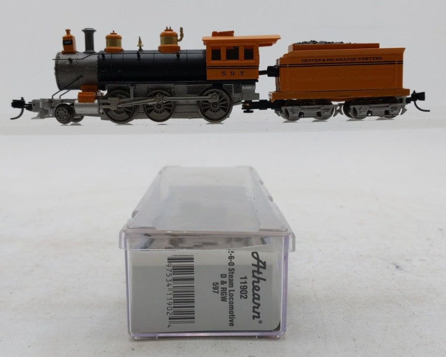 Athearn 11902 N Denver and Rio Grande Western Old Time 2-6-0 #597 EX/Box