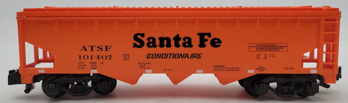 American Flyer 1919211 S Santa Fe 3 Bay Covered Hopper Car #101407 LN/Box
