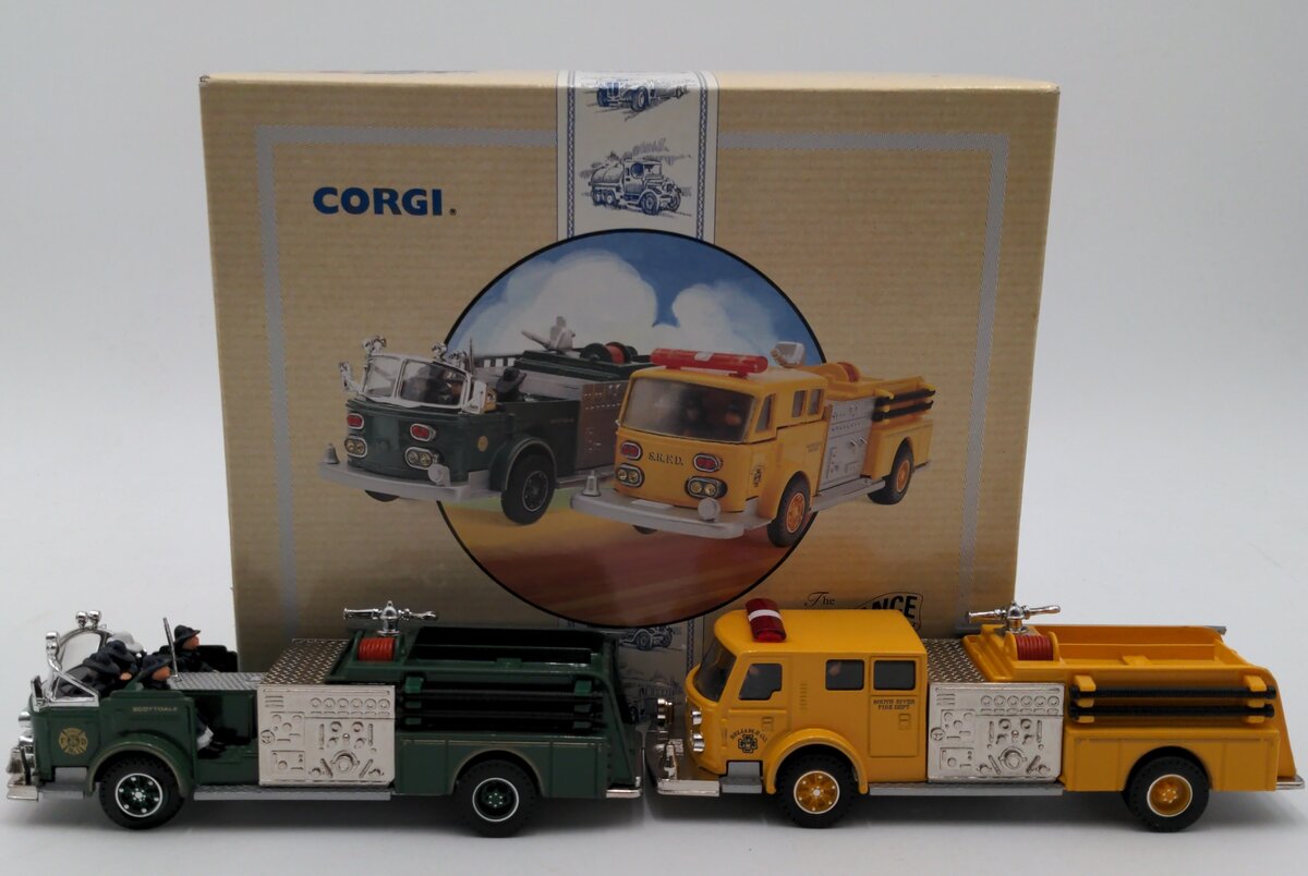 Corgi 97331 1:50 Scottdale & South River American LaFrance Fire Vehicles NIB