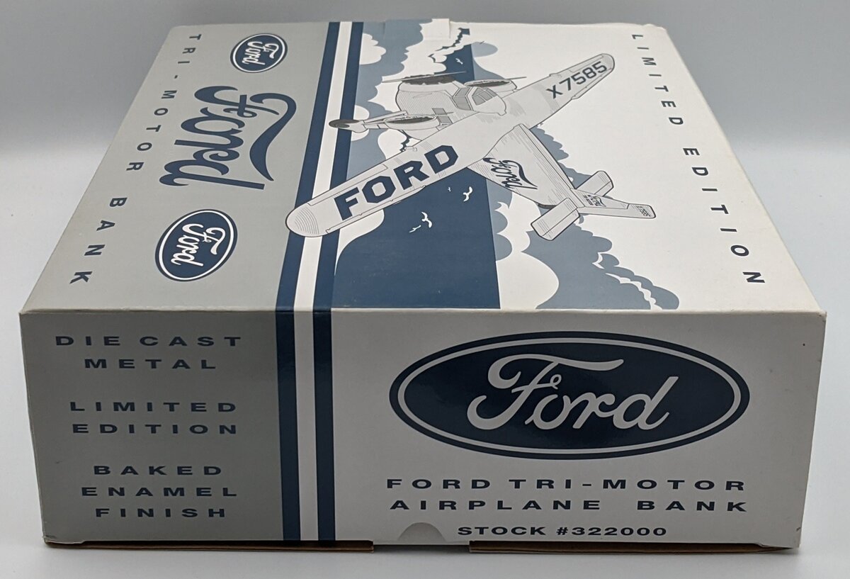 Eastwood 322000 Die-Cast Ford Tri-Motor Airplane Coin Bank MT/Box