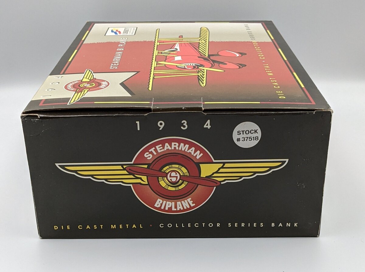 Liberty Classic 37518 Die-Cast 1934 Stearman Bi Plane Collector Series Bank MT/Box