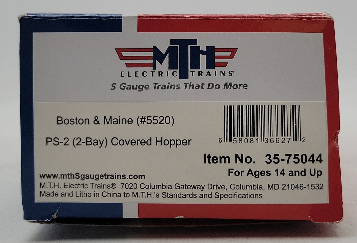 MTH 35-75044 S Boston & Maine PS-2 Hopper Car #5520 EX/Box