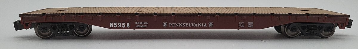 Menards 279-3058 O Pennsylvania Long Flat Car EX/Box