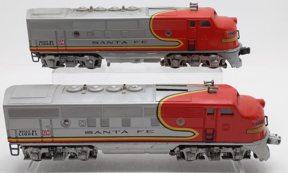 Lionel 2343 Vintage O Santa Fe F3 AA Diesel Locomotive Set VG