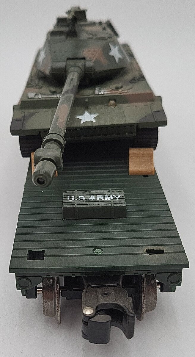 Menards 279-3572 O Gauge  U.S. Army Flat Car w/ Operating Sounds Tank EX/Box