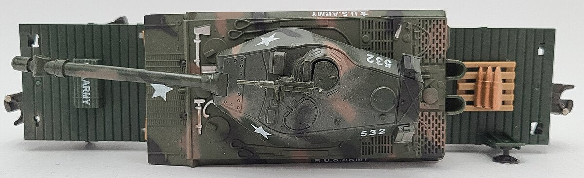 Menards 279-3572 O Gauge  U.S. Army Flat Car w/ Operating Sounds Tank EX/Box