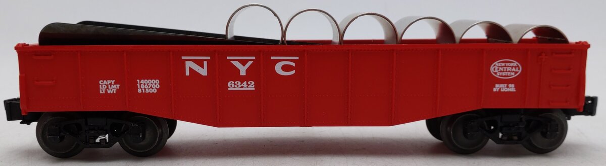Lionel 6-19429 O Gauge New York Central Culvert Gondola w/ Culverts #6342 EX/Box