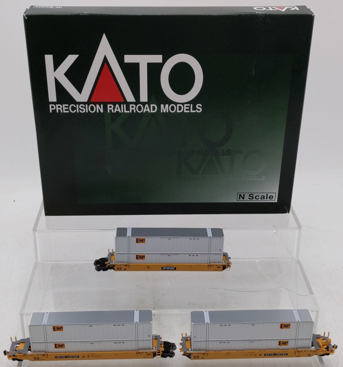 Kato 106-6115 N Scale TTX Gunderson MAXI-IV Double Stack Car Set EX/Box