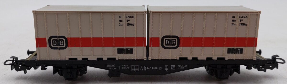 Marklin 4664 HO Scale Flatcar w/ 2 Containers EX/Box