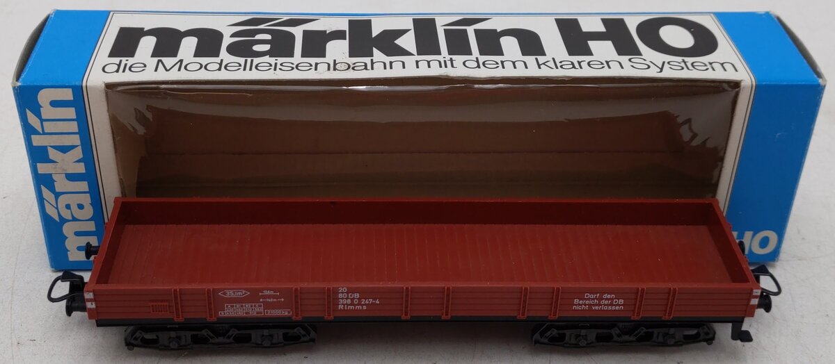Marklin 4473 HO Scale German Federal Railway Low Side Flatcar EX/Box