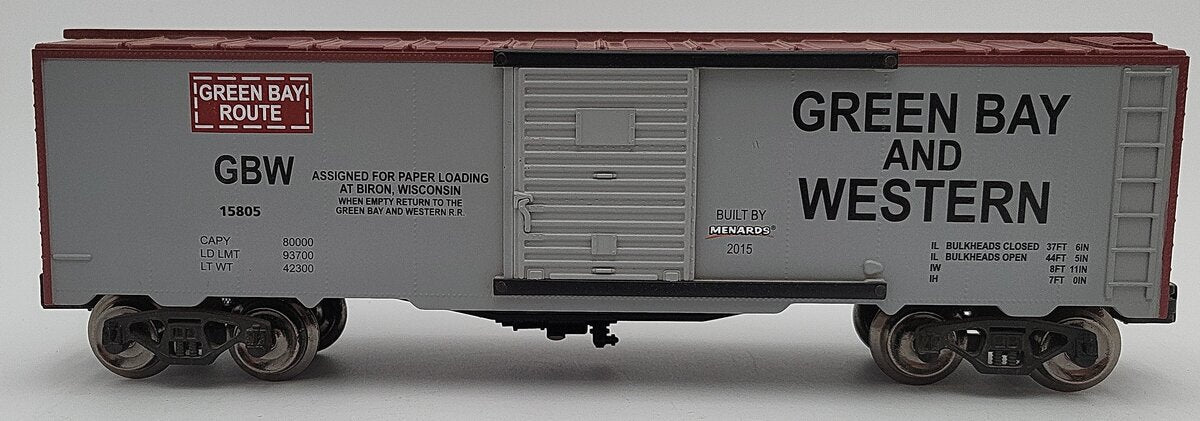 Menards 279-2654 O Gauge Green Bay & Western Boxcar EX/Box