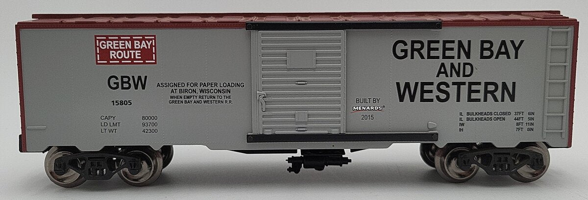 Menards 279-2654 O Gauge Green Bay & Western Boxcar EX/Box