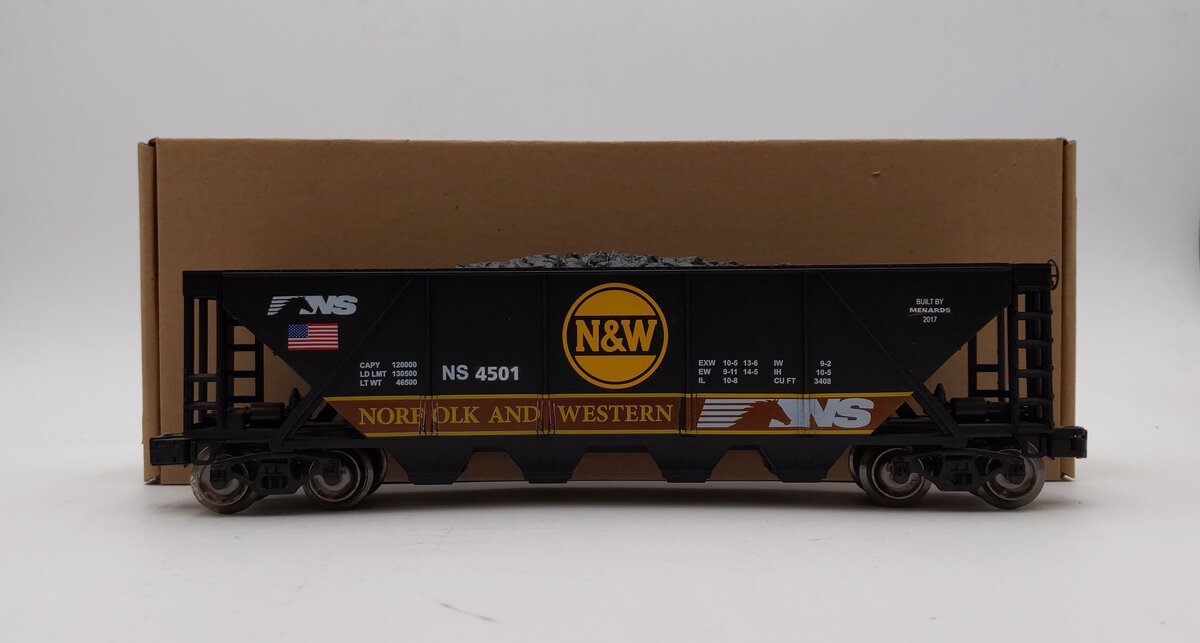 Menards 279-3857 O Norfolk & Western Hopper Car #4501 LN/Box