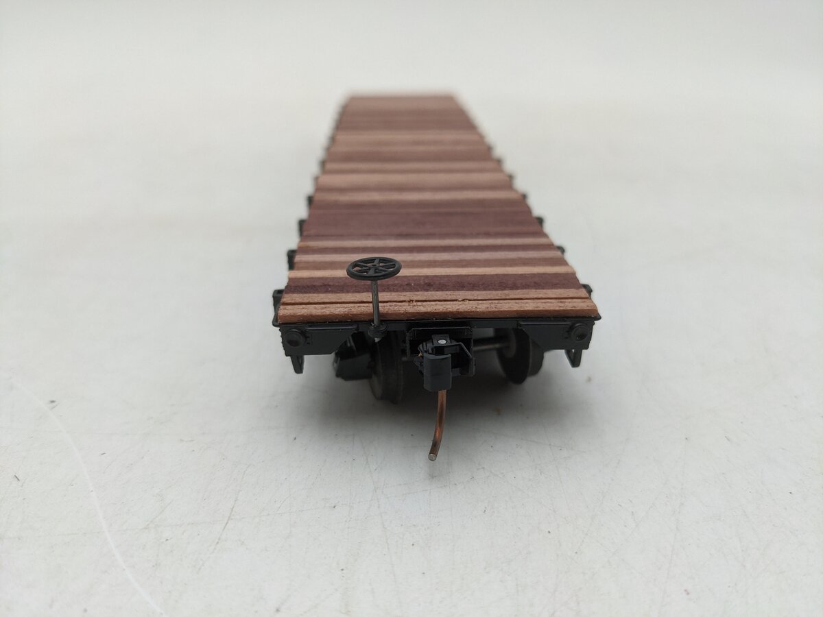American Models 6012 S New Haven 46' Flatcar- Scale Wheels & Couplers #17184 EX/Box