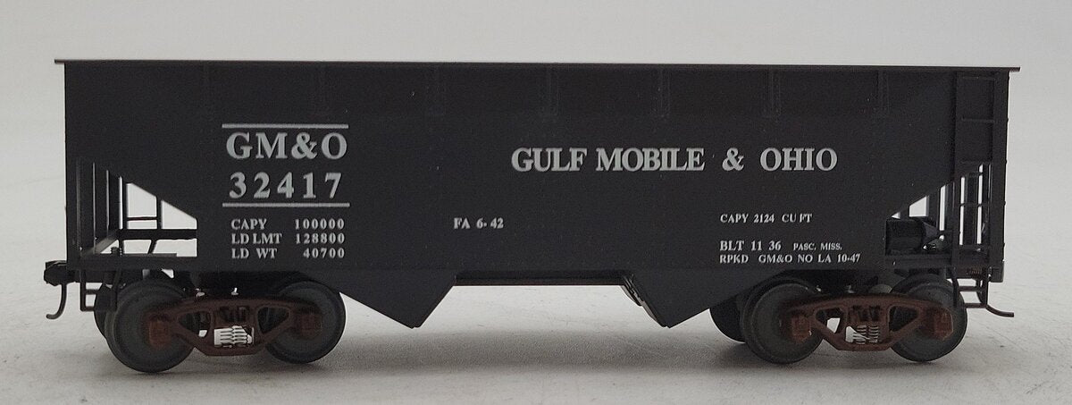 American Models 3270 S Gauge Gulf Mobile & Ohio 2-Bay Hopper w/Load #32417 EX/Box