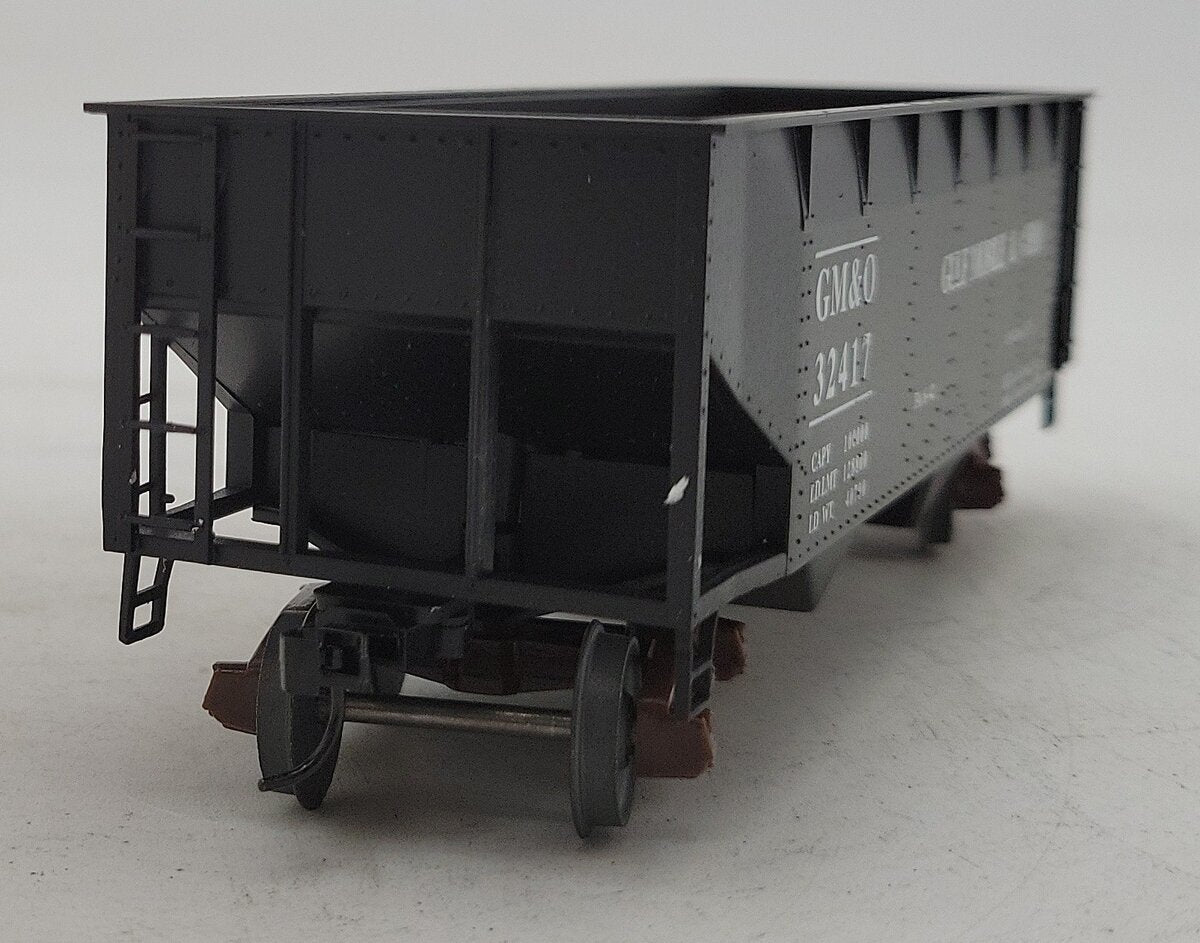 American Models 3270 S Gauge Gulf Mobile & Ohio 2-Bay Hopper w/Load #32417 EX/Box