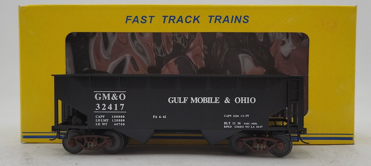 American Models 3270 S Gauge Gulf Mobile & Ohio 2-Bay Hopper w/Load #32417 EX/Box