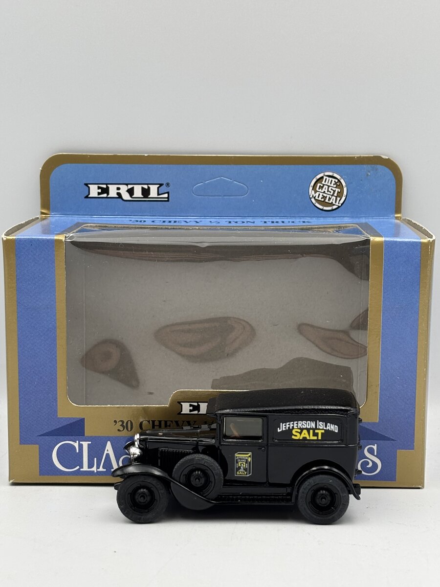 Ertl 2518 1:43 '30 Chevy 1/2 Ton Truck Jefferson Island Salt EX/Box