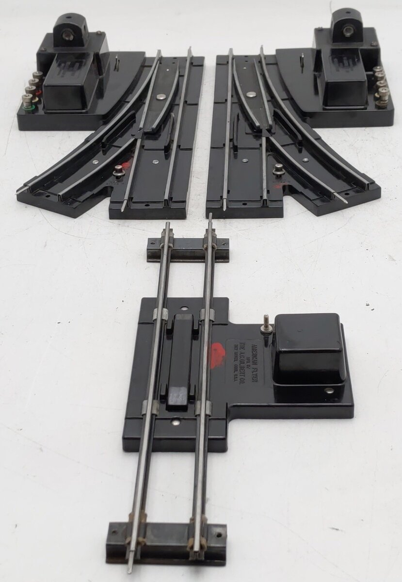 American Flyer Vintage S Left/Right Switches & Uncoupler Track [3] VG