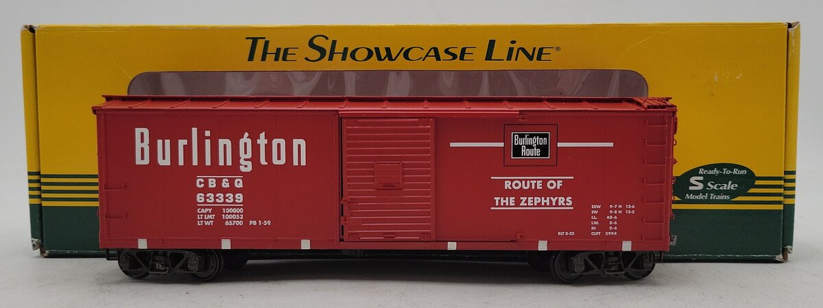 S-Helper Service 01019 S Scale Burlington Route 40' Steel Re-Built Boxcar #63339 EX/Box