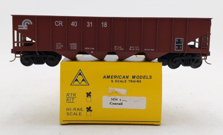 American Models 3454 S Scale Conrail 4-Bay Hopper Car #403118 LN/Box