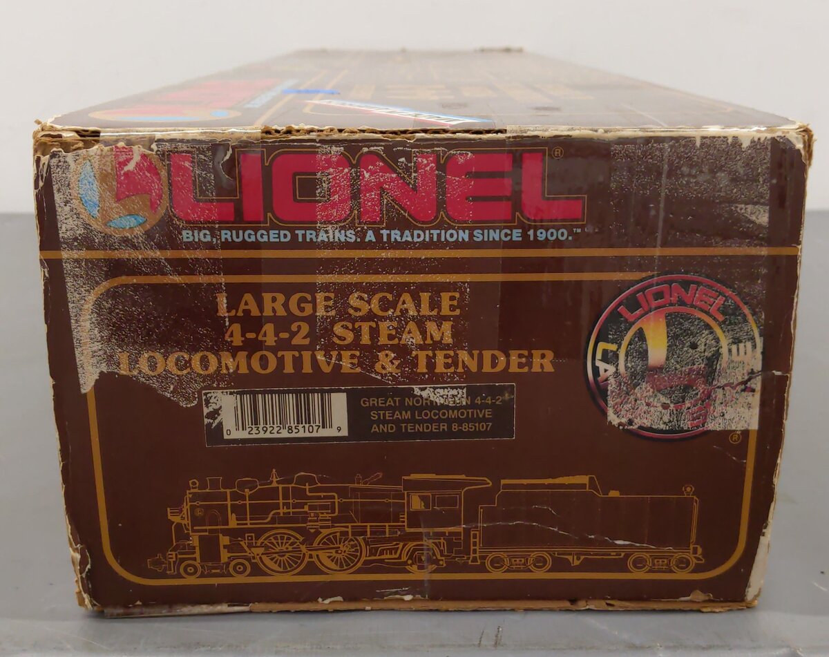 Lionel 8-85107 G Scale Great Northern 4-4-2 Steam Locomotive & Tender #5107 VG/Box