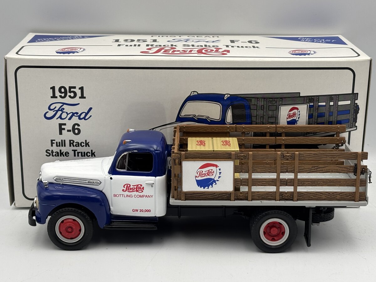First Gear 19-1091 1:34 1951 Ford F-6 Full Rack Stake Truck Pepsi-Cola LN/Box